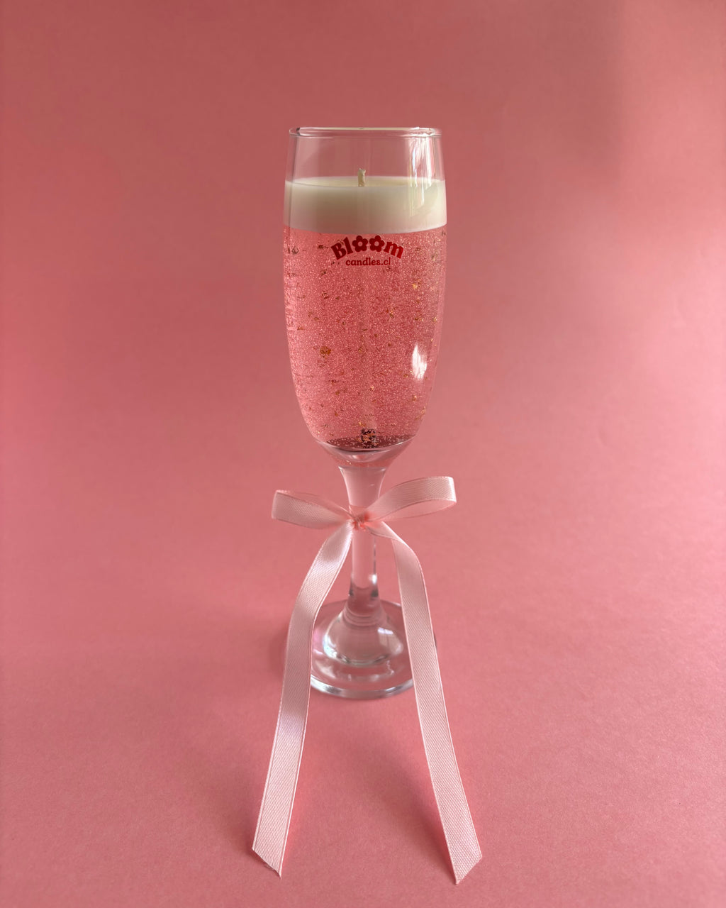 Pink champagne candle