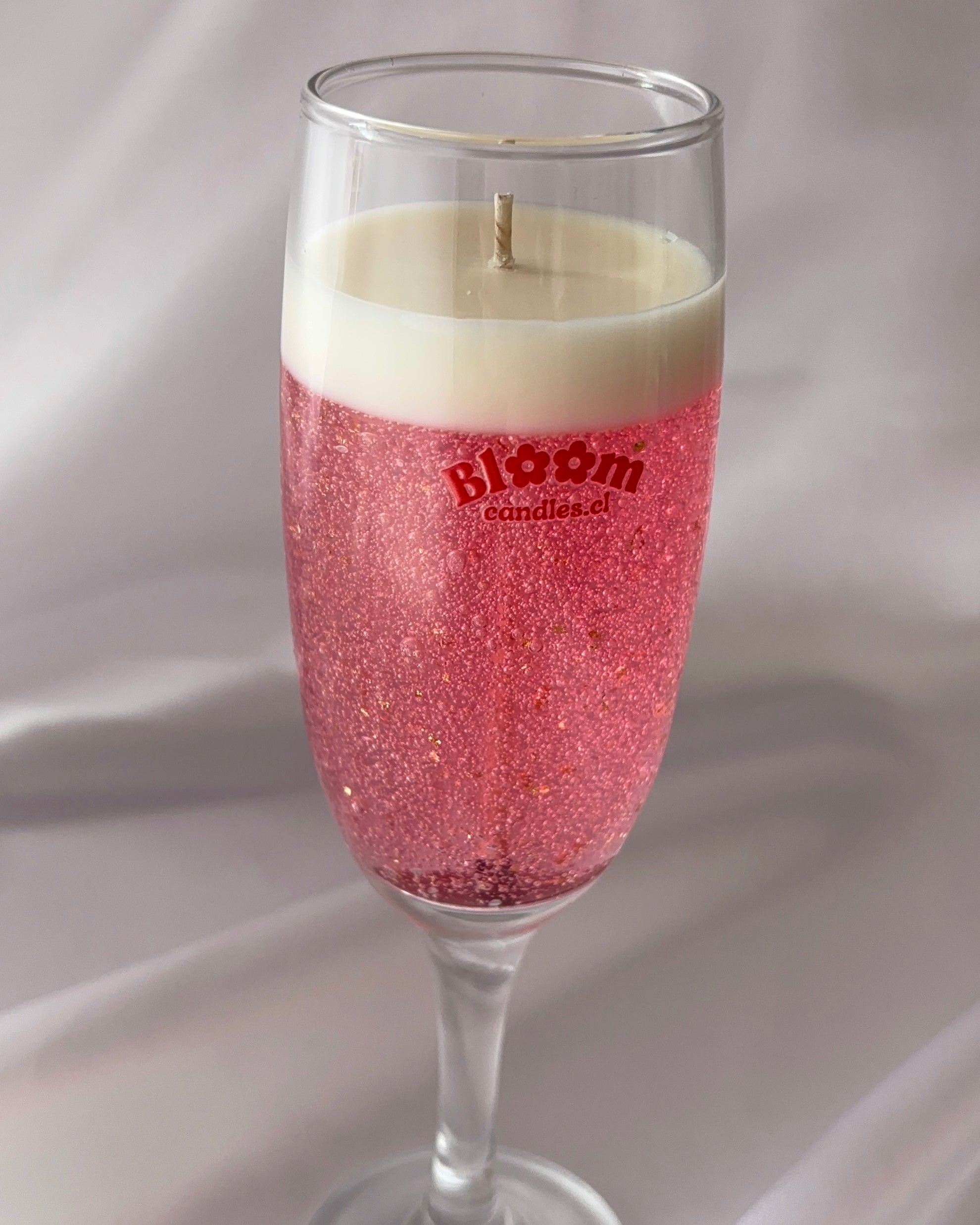 Pink champagne candle