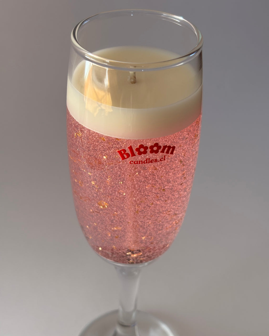 Pink champagne candle