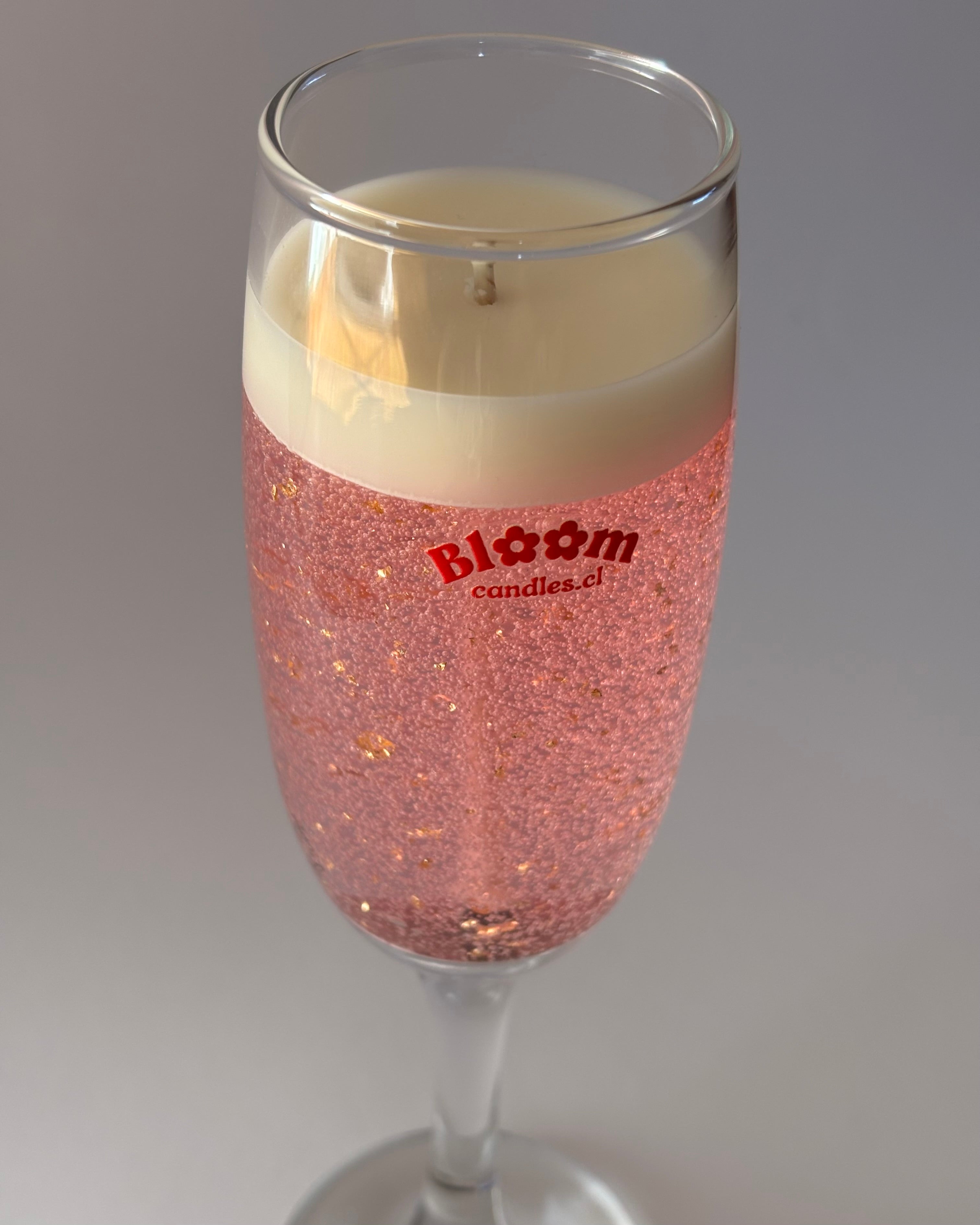 Pink champagne candle