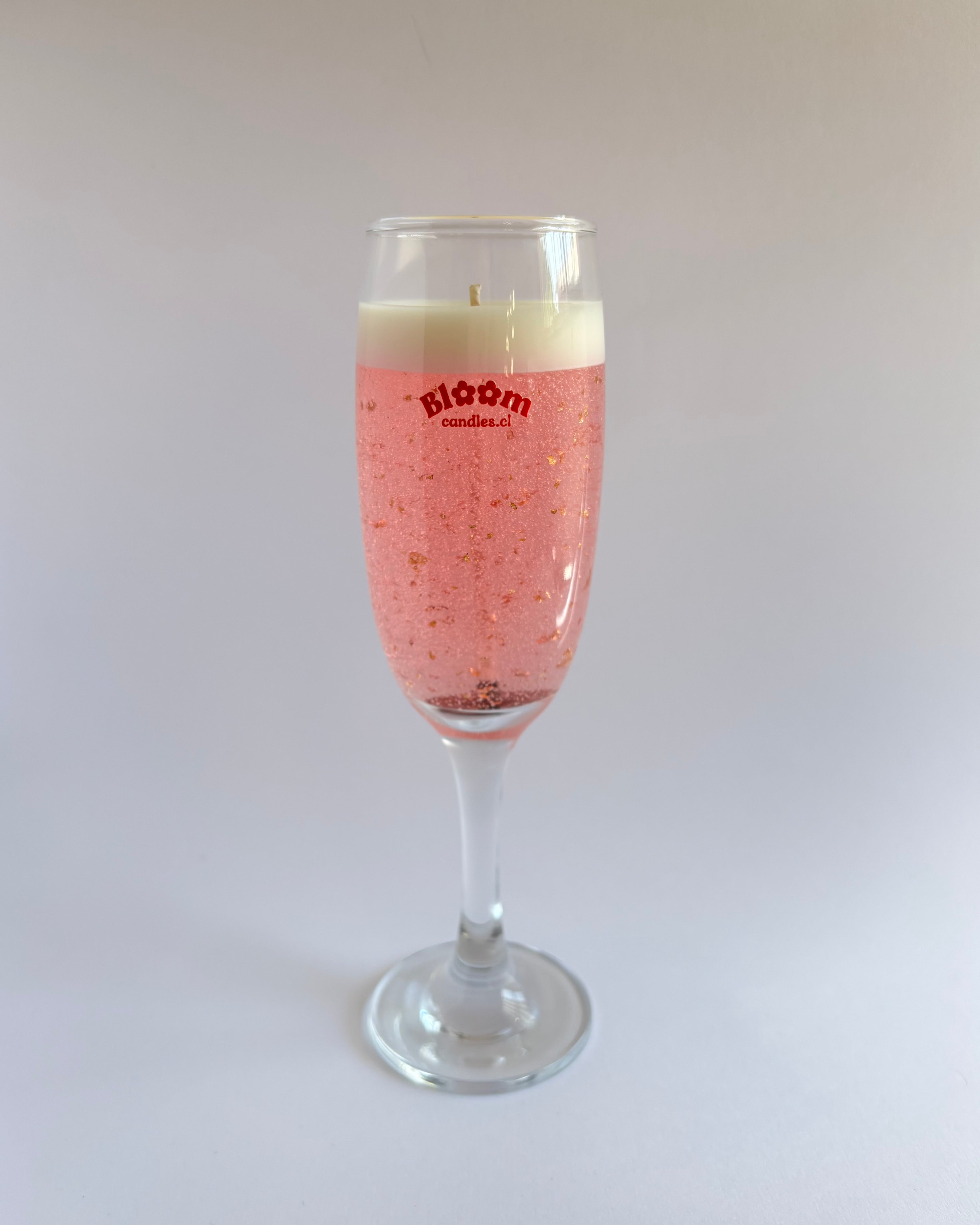 Pink champagne candle