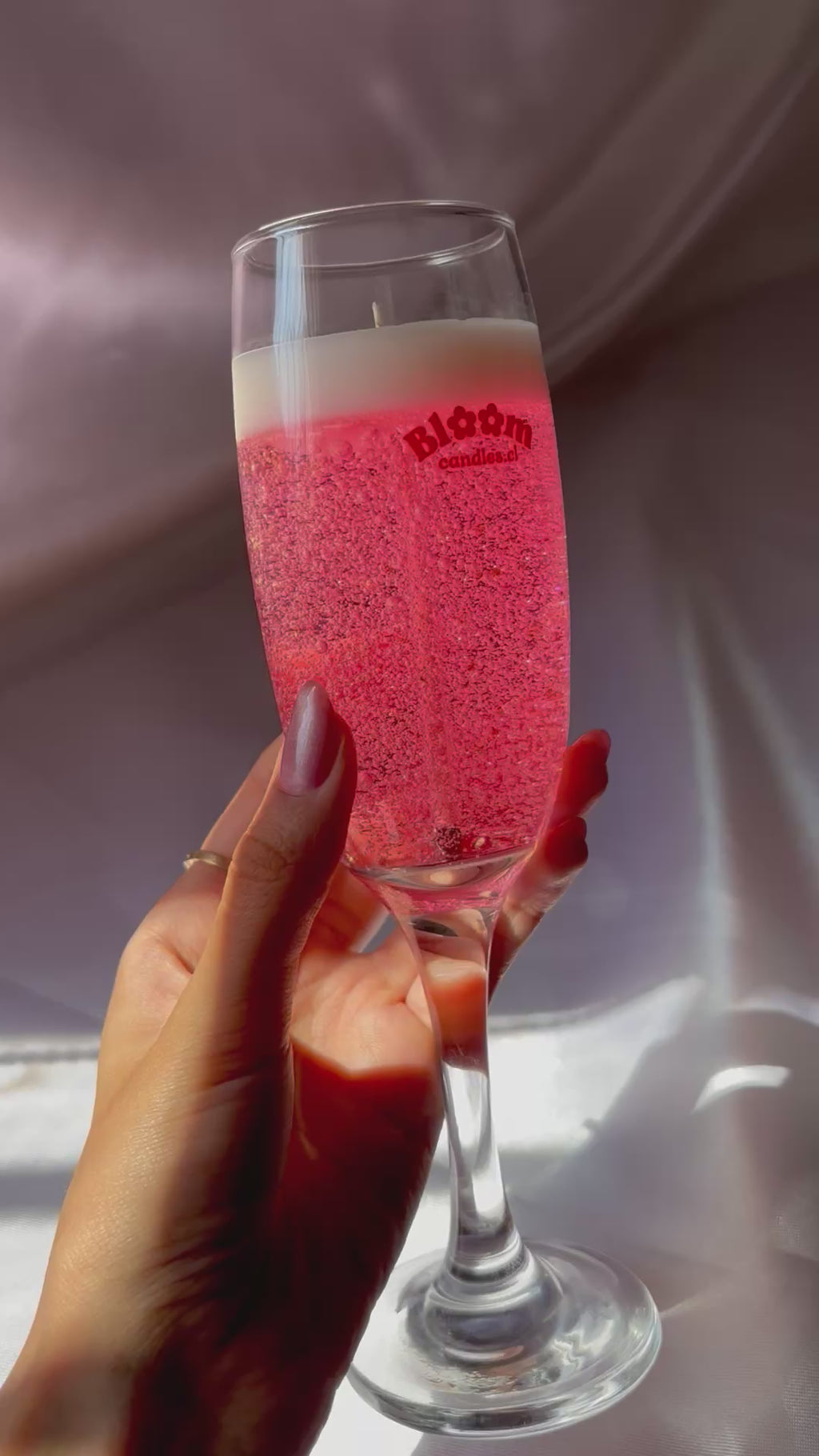Pink champagne candle