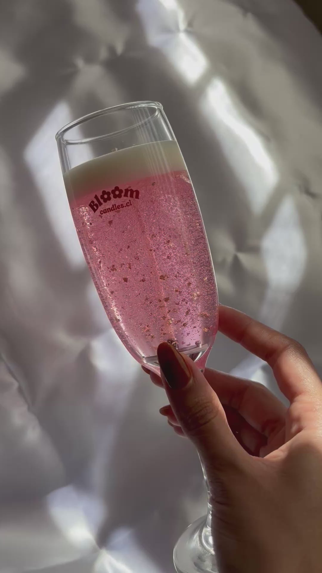 Pink champagne candle